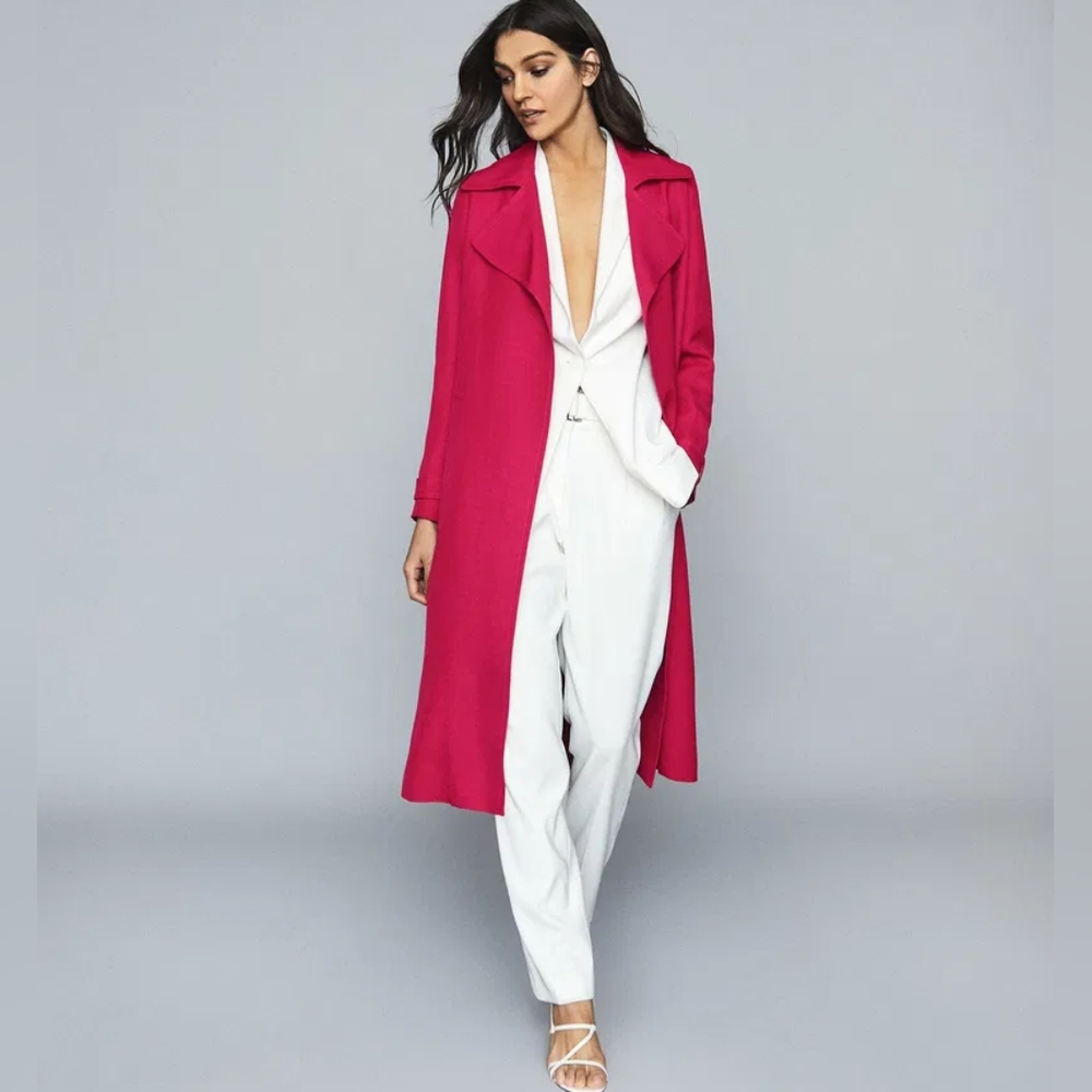 REISS | Lianna Linen Blend Duster Coat - Picture 5 of 6